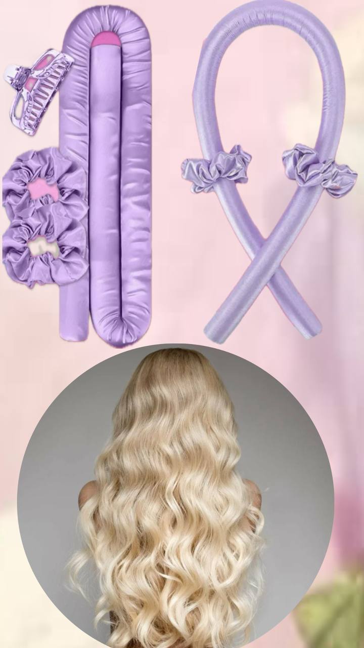 Бигуди для объема локонов и кудрей Ivalga мягкие цвет фиолетовый бигуди мягкие для локонов и объема волос бежевый