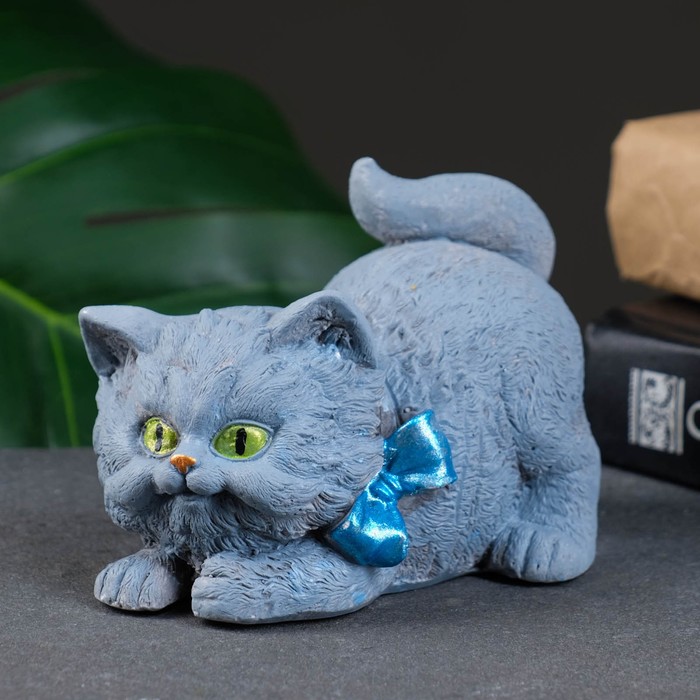

Фигура "Котенок с бантом" 12х8х8см, Серый