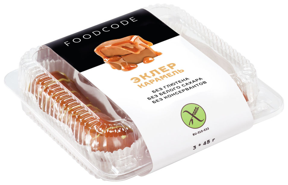 

Эклер FOODCODE с начинкой Карамель 45г*3шт