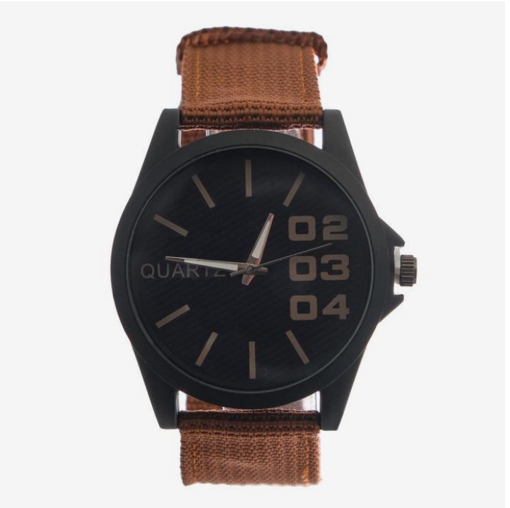 фото Наручные часы d 4,5 см, черные, коричневый ремешок, 20 мм nobrand