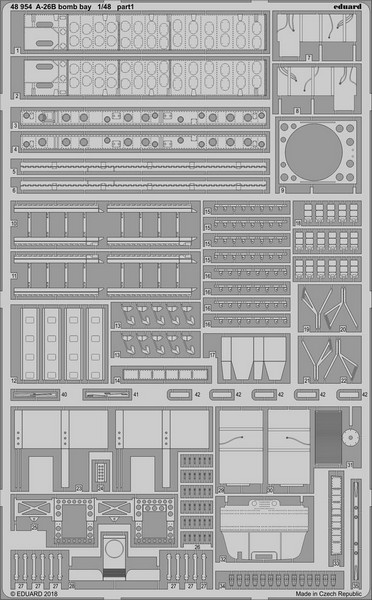 

Фототравление Eduard 48954 модели A-26B bomb bay 1/48, Однотонный
