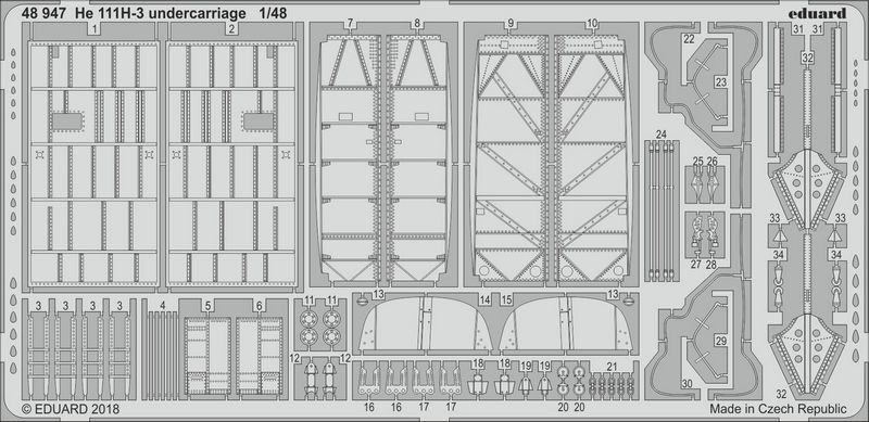 

Фототравление Eduard 48947 модели He 111H-3 undercarriage 1/48