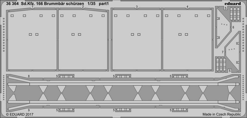 

Фототравление Eduard 36364 Sd. Kfz. 166 Brummbar schurzen 1/35, Однотонный