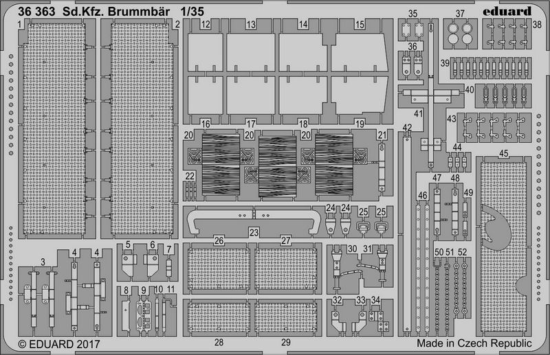 

Фототравление Eduard 36363 Sd. Kfz. 166 Brummbar 1/35, Однотонный