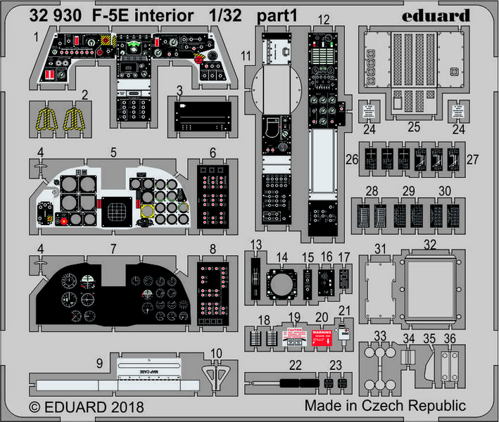 

Фототравление Eduard 32930 F-5E интерьер 1/32