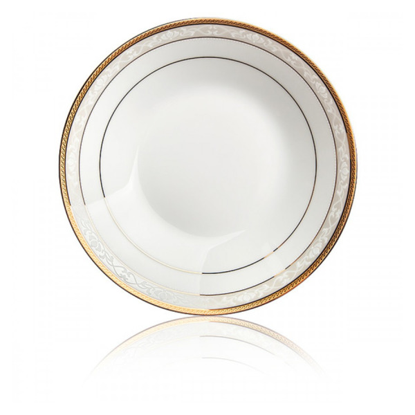 фото Тарелка суповая noritake "хэмпшир, золотой кант" 23см