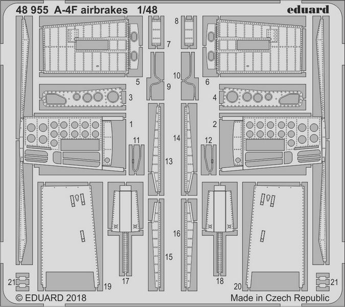 

Фототравление Eduard 48955 модели A-4F airbrakes 1/48, Однотонный
