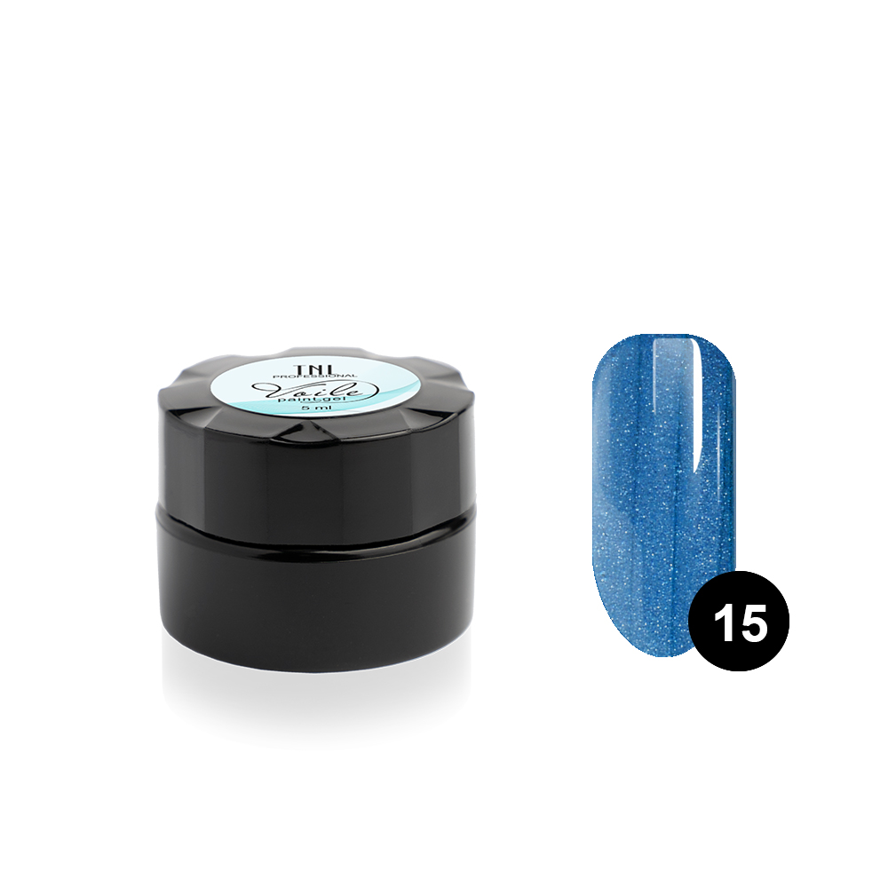 Гель-краска для тонких линий TNL Voile №15 паутинка (синий металлик), 6 мл. краска тинта теплый металлик metallic warm