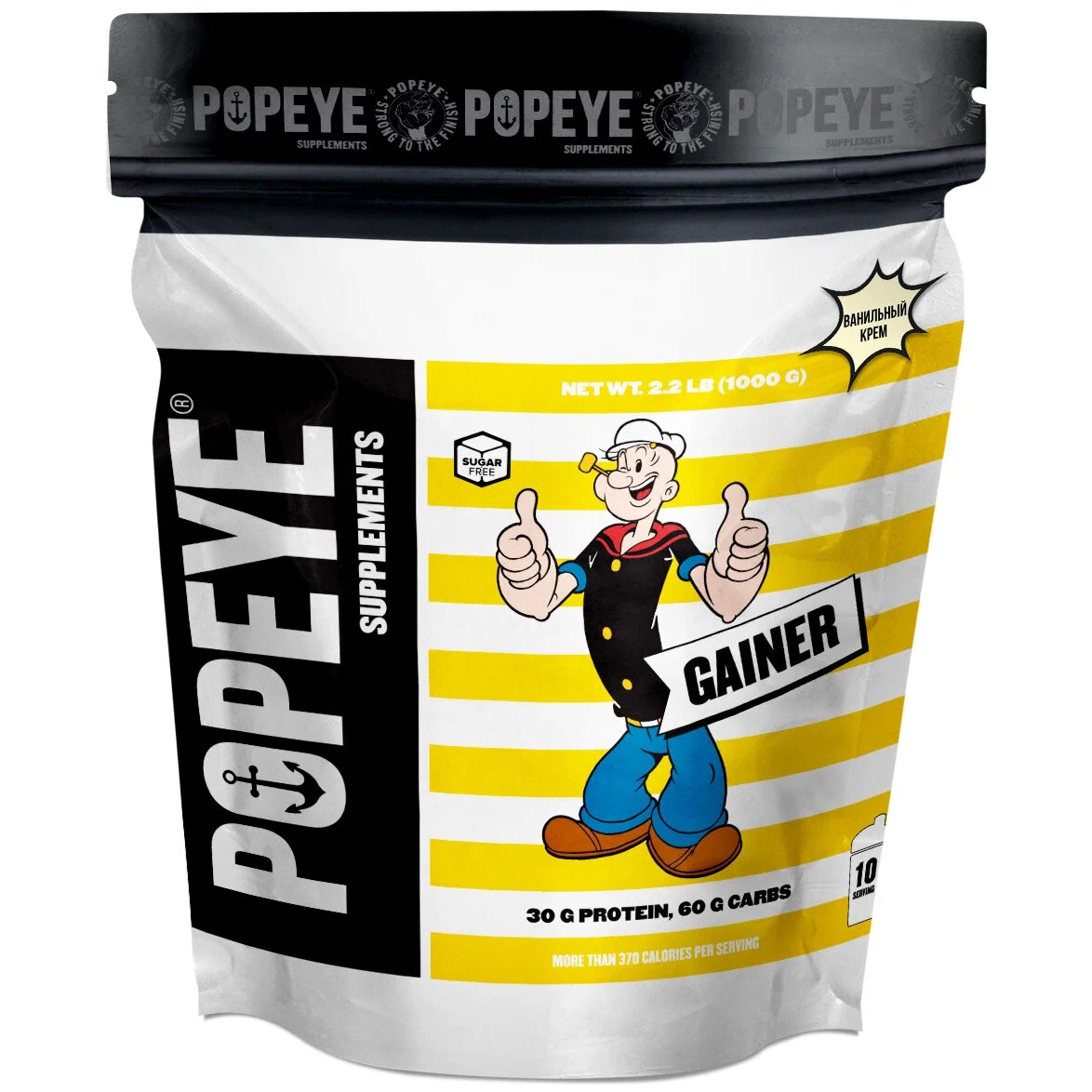 Гейнер, Popeye Supplements Gainer - 1000 грамм, ванильный крем