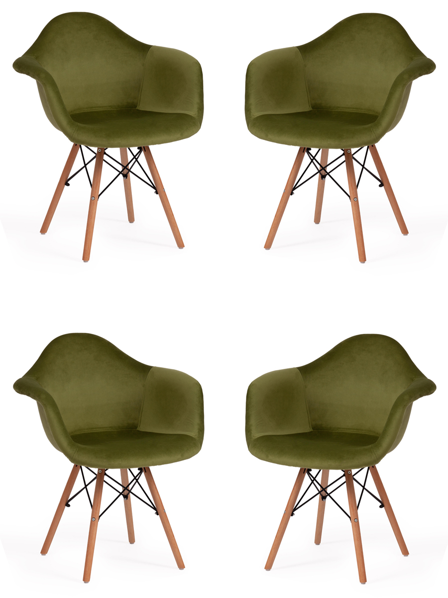 фото Комплект кресел (4 шт.) tetchair cindy soft (eames) (mod. 101) зеленый