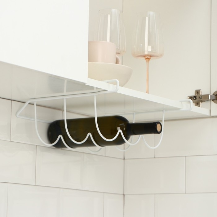 Полка подвесная для бутылок, белая, 33x31,5x13 см