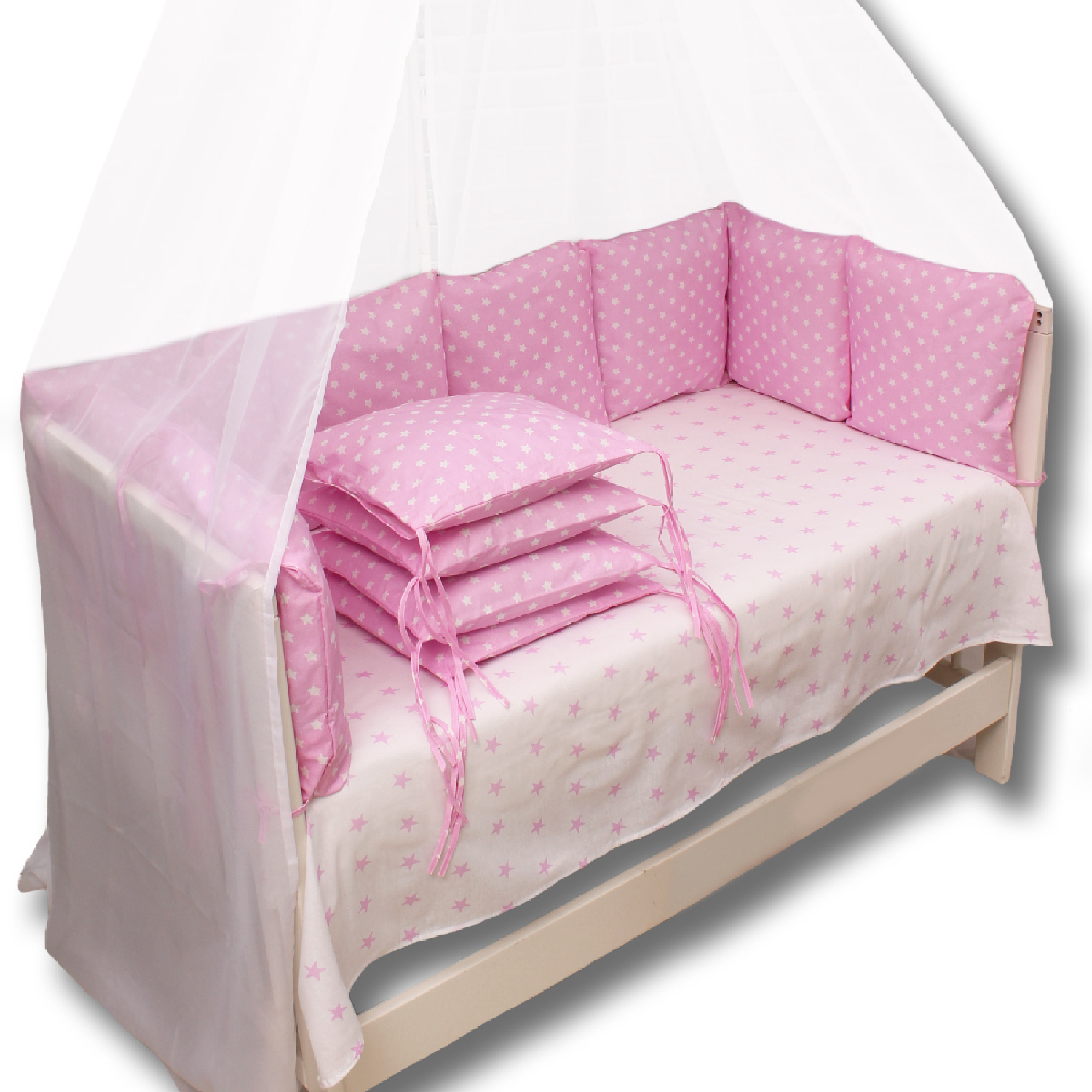 Бортик в кроватку Body Pillow, розовый