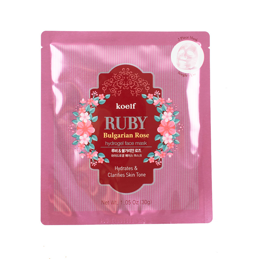 

Гидрогелевая маска для лица Koelf Ruby Bulgarian Rose Mask, 2 шт, Гидрогелевая маска для лица
