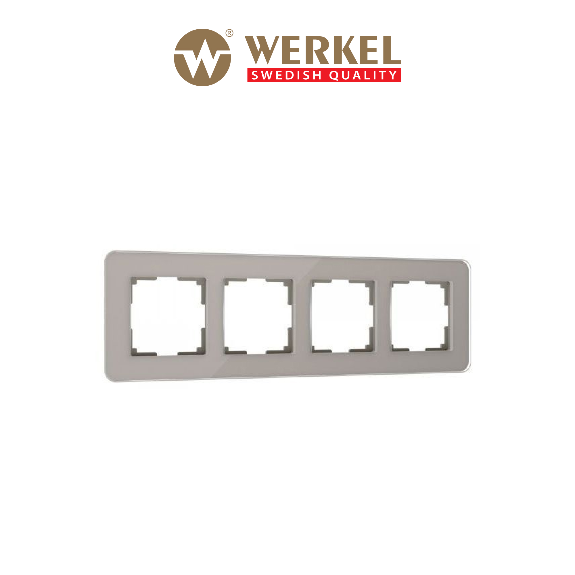 

Рамка для розетки / выключателя на 4 поста Werkel W0042417 Elite дымчатый стекло, Серый, Elite