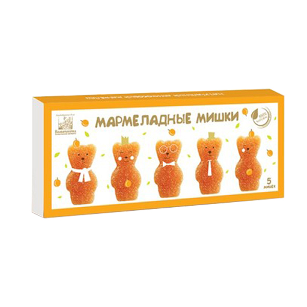 Натуральный абрикосовый мармелад Коломчаночка Мармеладные мишки 155 г