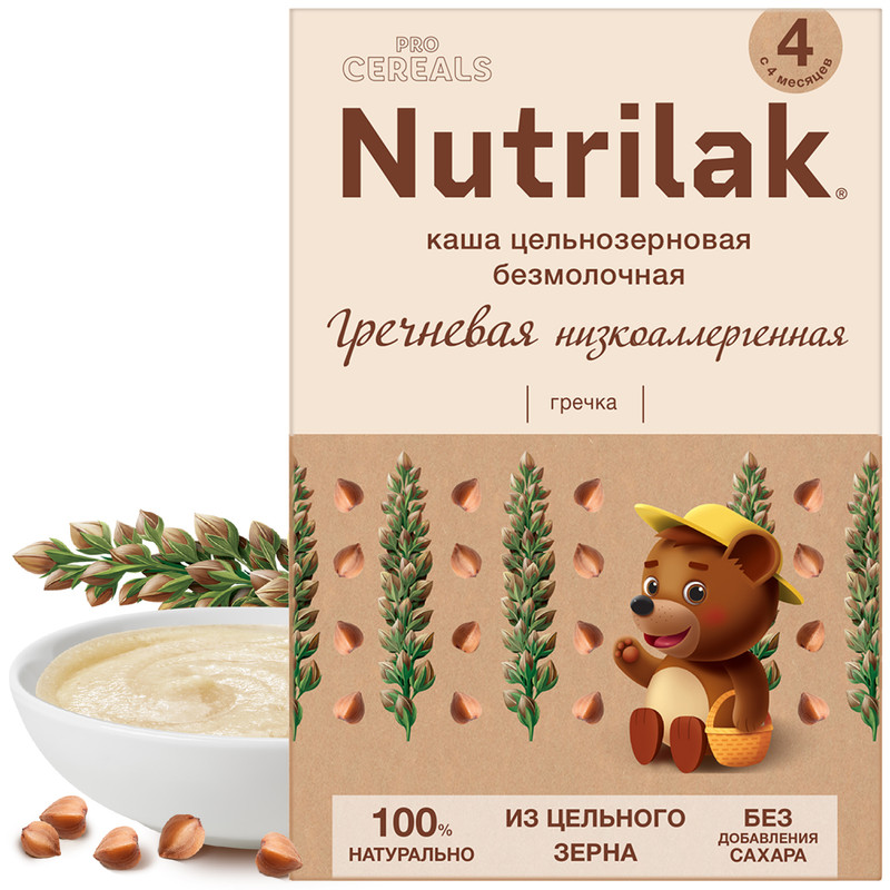 Каша безмолочная Nutrilak гречневая Premium Procereals с 4 месяцев 200 г 215₽