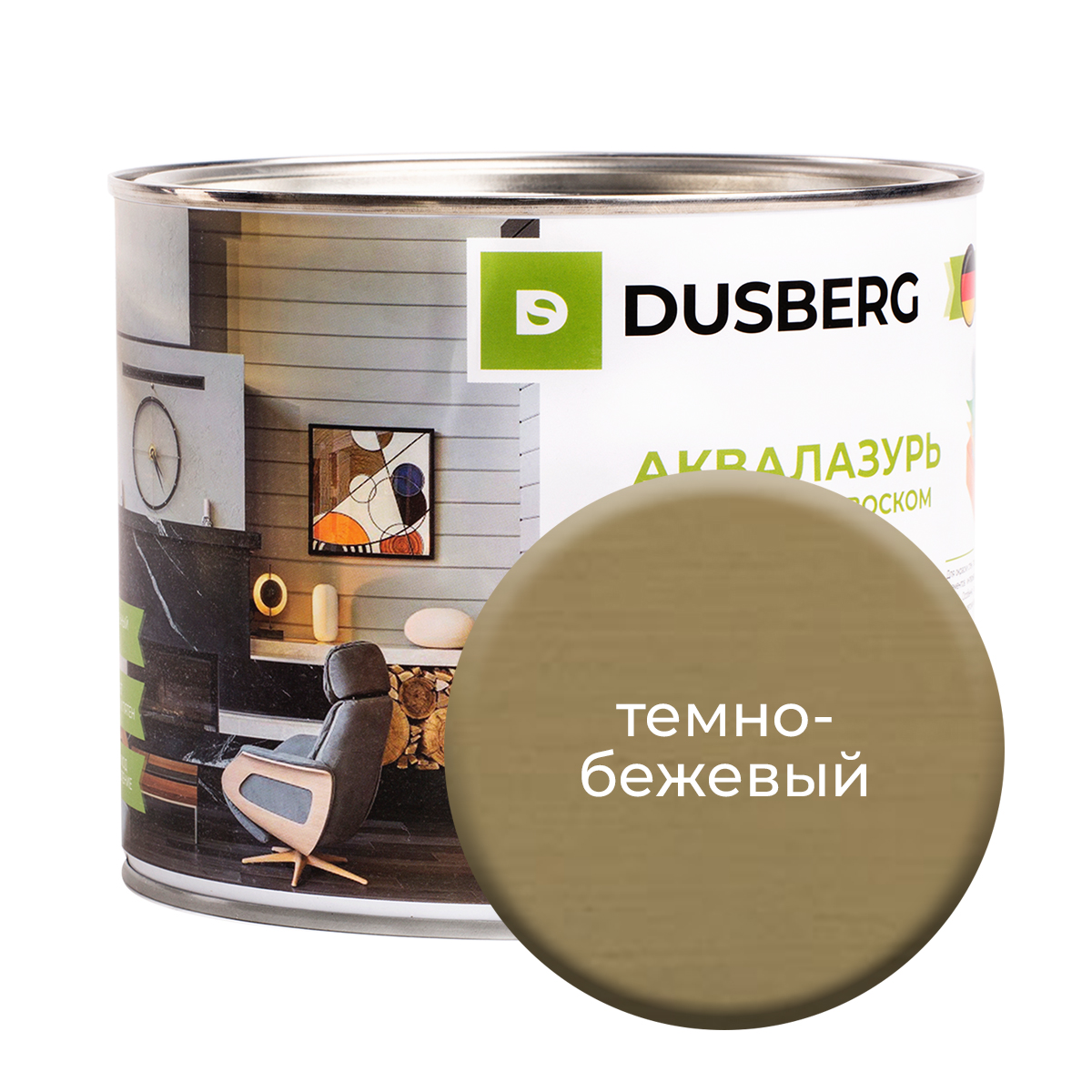 

Аквалазурь Dusberg с пчелиным воском 2 л Темно-бежевый, 3511