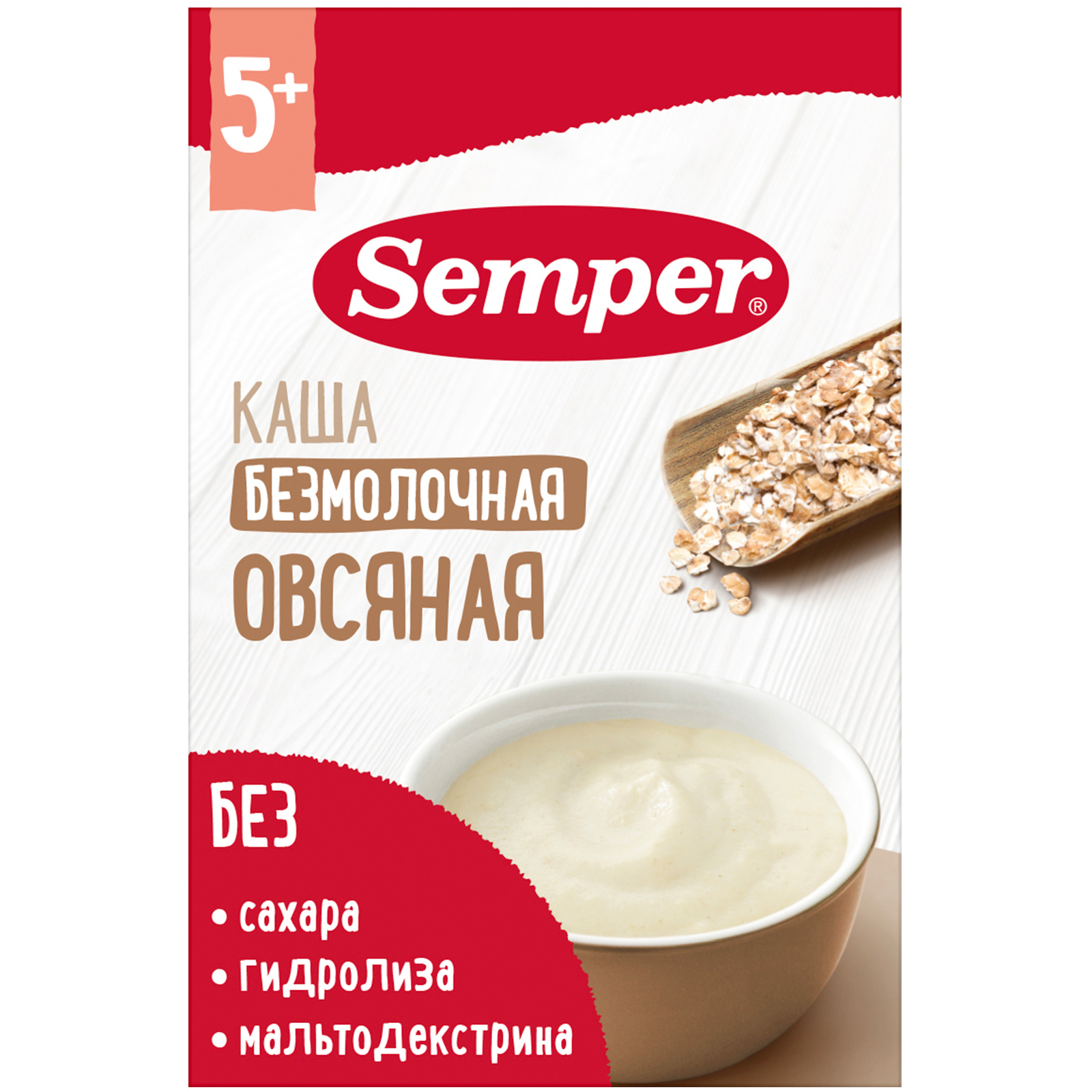 Каша безмолочная Semper овсяная с 5 месяцев, 180 г