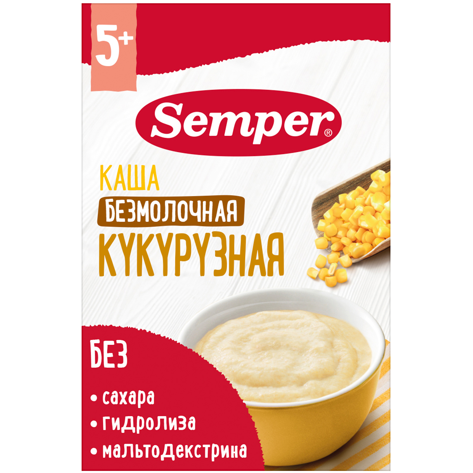 Каша безмолочная Semper кукурузная с 5 месяцев, 180 г