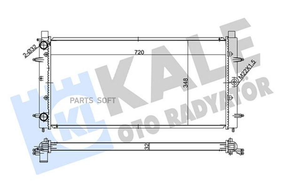 

KALE 347535 347535_радиатор системы охлаждения!\ VW T4 1.8-2.5TDi 91> 1шт