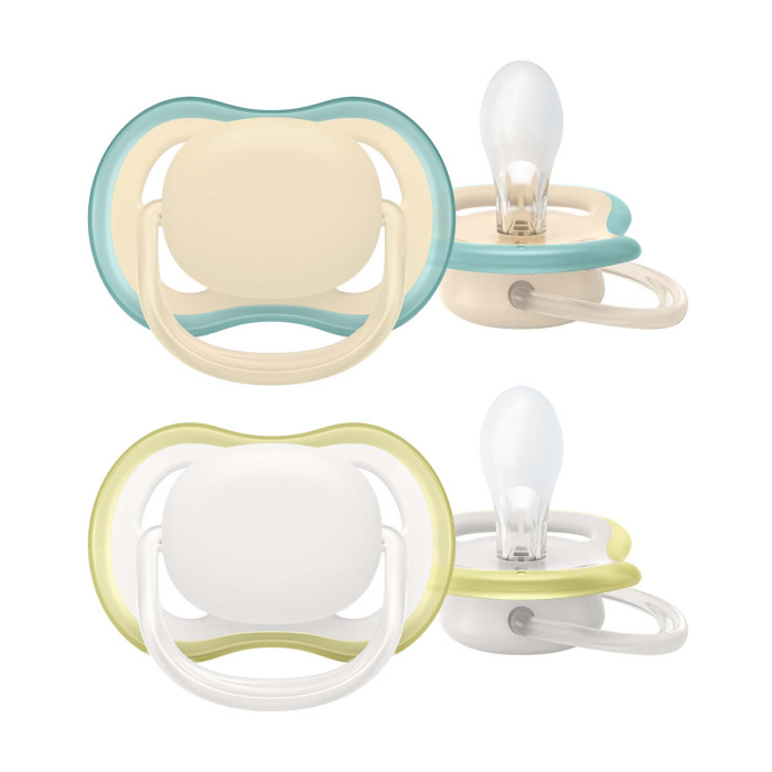 

Пустышка Philips Avent силиконовая ортодонтическая ultra air 0-6 мес. 2 шт. SCF085/15, Белый;бежевый