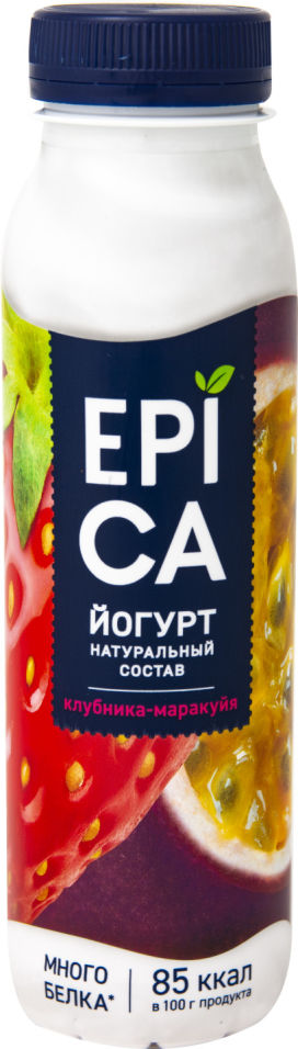 фото Йогурт питьевой epica клубника-маракуйя 2.5% 260г