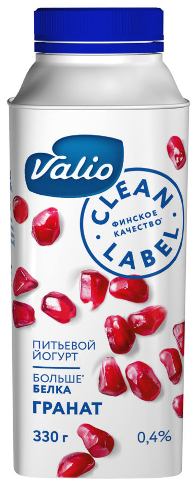 

Йогурт питьевой Valio Clean label Гранат 0.4% 330г