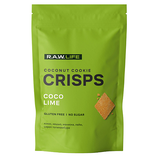 Печенье Raw Life Crisps Кокос-Лайм 75 г, 2 шт