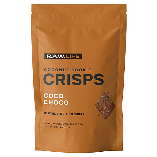 Печенье Raw Life Crisps Кокос-Шоколад 75 г, 2 шт