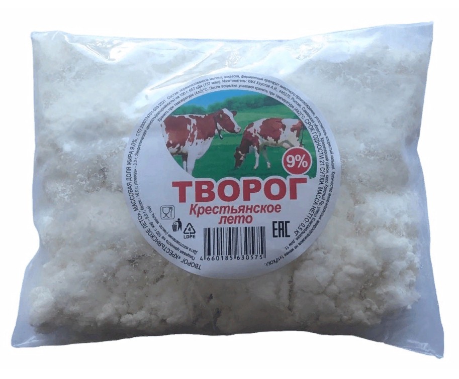 

Творог рассыпчатый Крестьянское лето 9% БЗМЖ 500 г