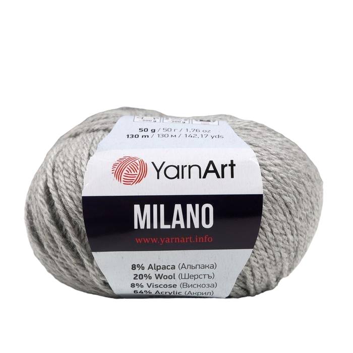 

Пряжа YarnArt Milano 8% альпака, 20% шерсть, 8% вискоза, 64% акрил, 130 м, 50 г, 867, Серый, "Milano" 8% альпака, 20% шерсть, 8% вискоза, 64% акрил, 130 м, 50 г, 867