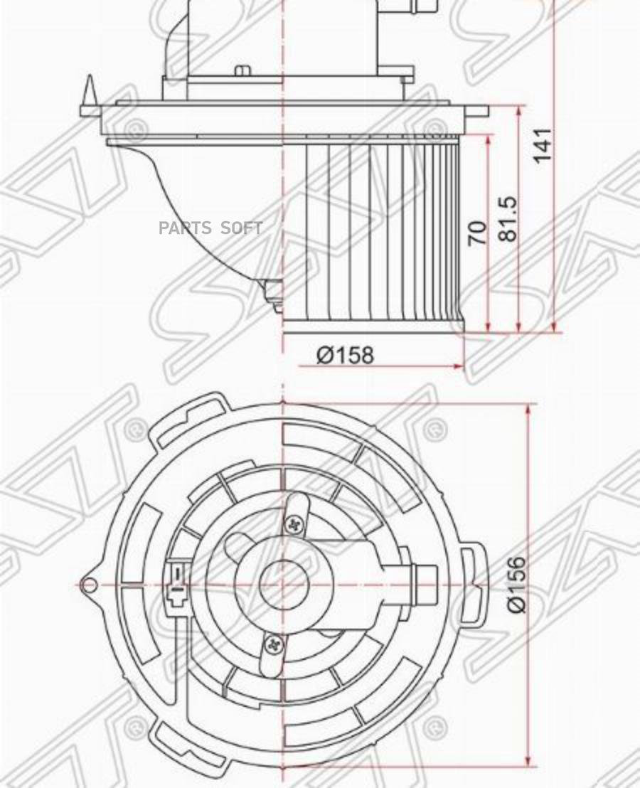 

SAT ST-BP4K-61-B10 Мотор отопителя салона MAZDA 3 03-/MAZDA 5 05- LHD 1шт