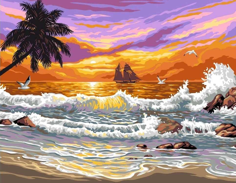

Картина по номерам Paintboy (Premium) Шторм на пляже, Шторм на пляже