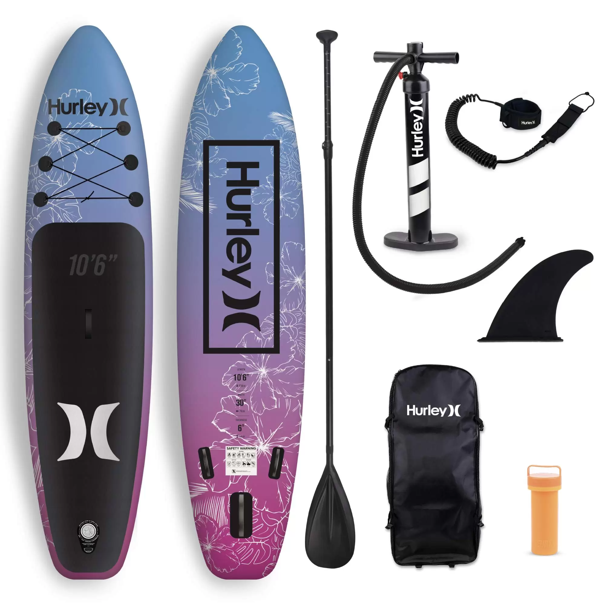 

Надувная SUP-доска (sup board) 10.6 Hurley Ombre Rift 320х76х15 см, One and Only