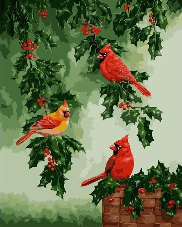 

Картина по номерам Paintboy (Premium) Зимние птицы, Зимние птицы