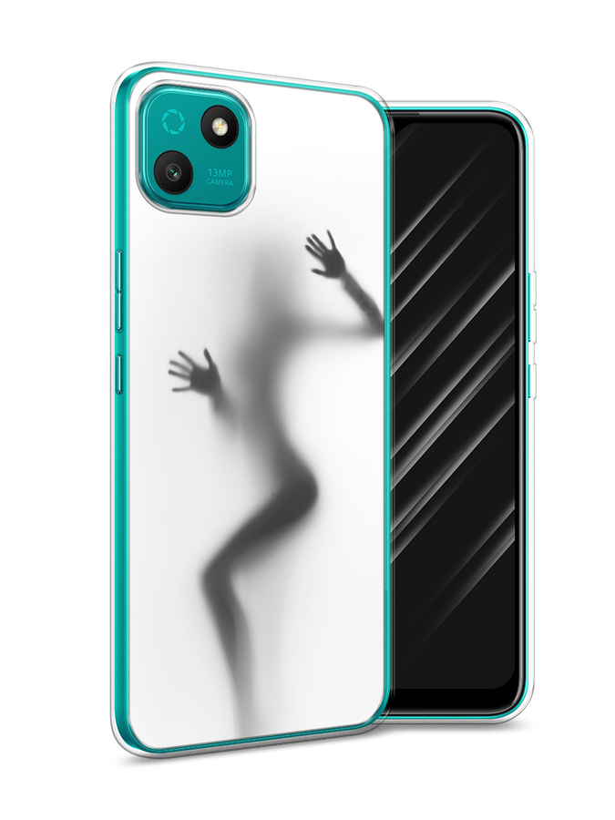 

Чехол Awog на Wiko T10 "Девушка в душе", Белый;серый