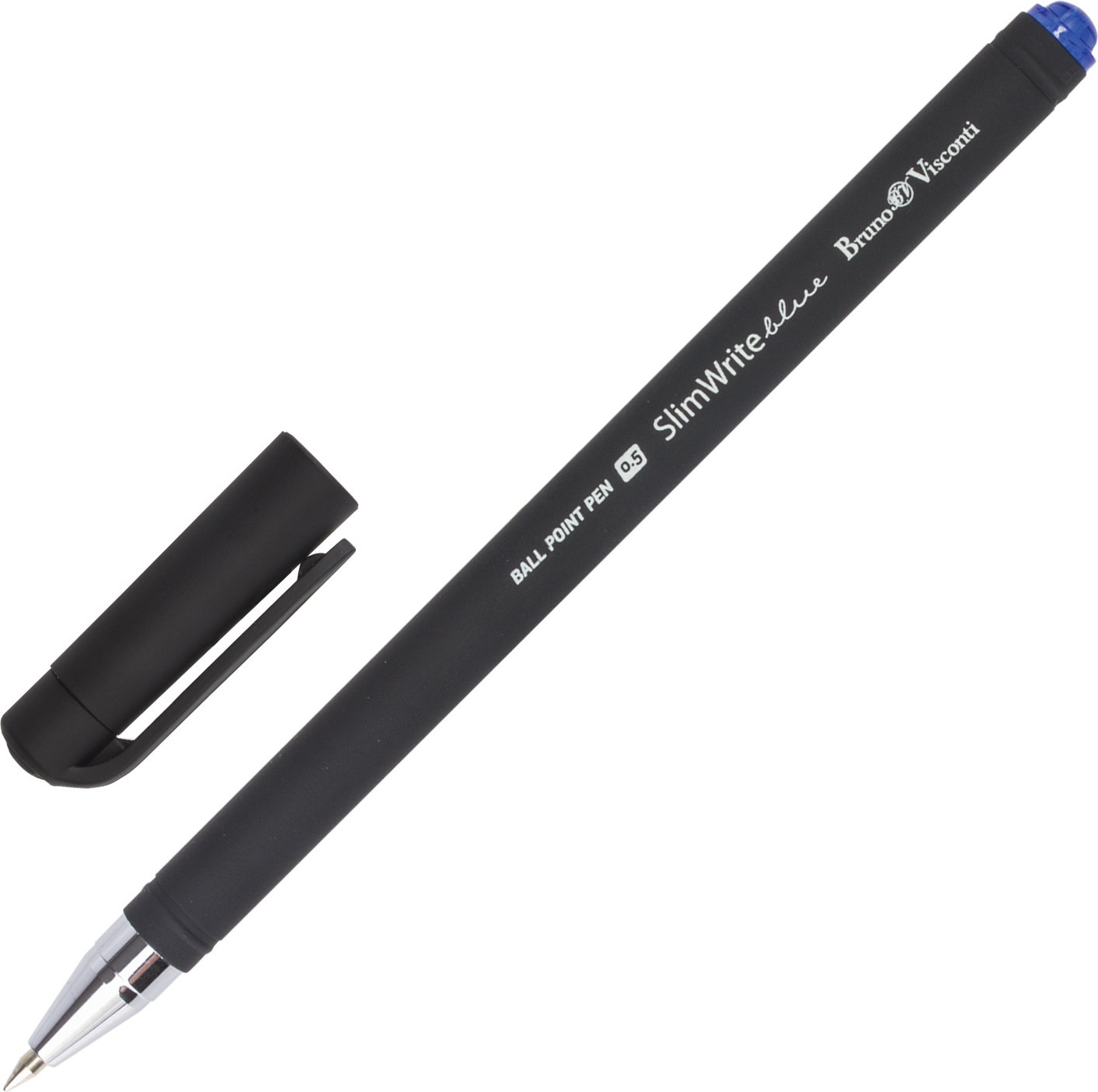 

Ручка шариковая Bruno Visconti SlimWrite Black 20-0009, синяя, 0,5 мм, 1 шт., 20-0009