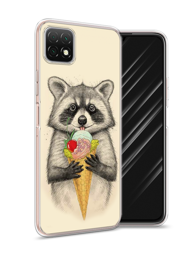 

Чехол Awog на Wiko T3 "Енот с мороженым", Разноцветный