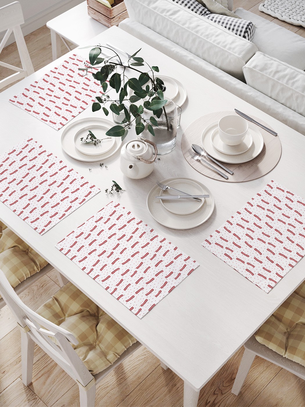 

Комплект салфеток JoyArty "Нарезка бекона" для сервировки стола (32х46 см, 4 шт.), Нарезка бекона