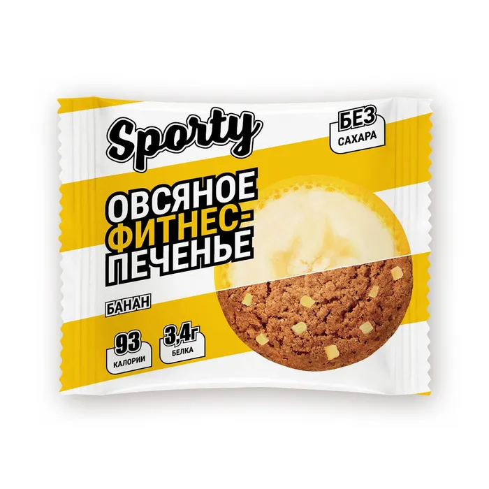 

Печенье овсяное протеиновое Sporty, 30г Банан, Овсяное Печенье Sporty, 30г