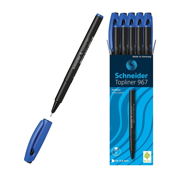 

Ручка капиллярная Schneider TOPLINER 967, узел 0.4 мм, чернила синие (10 шт)
