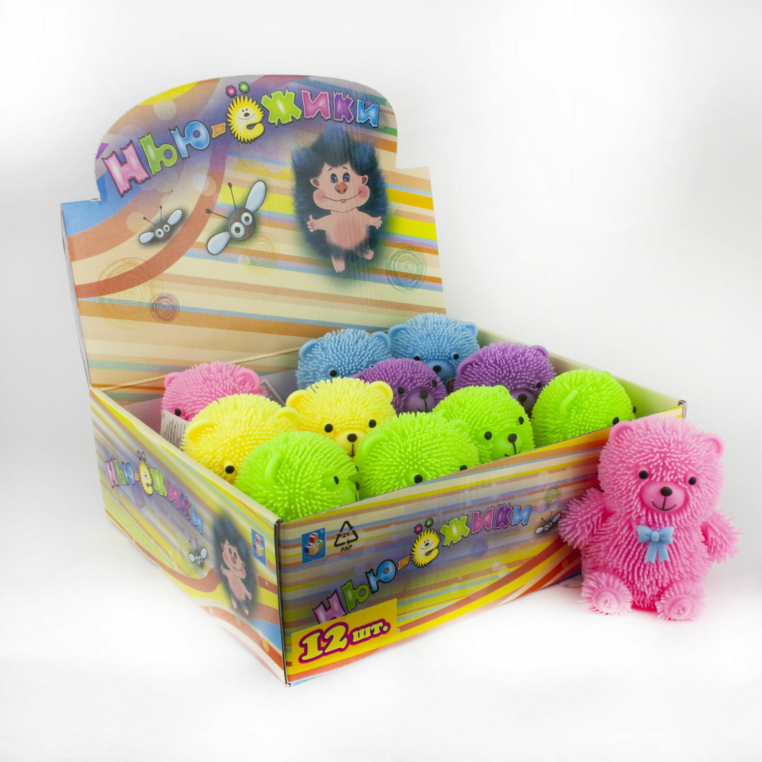 

Игрушка 1Toy Нью-Ёжики Медвежонок с бантом 11.5 см