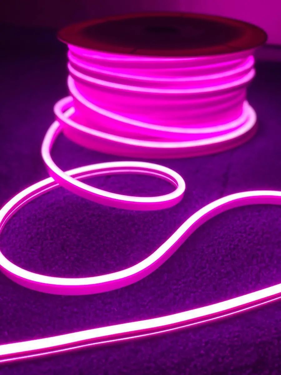 Гибкий неон Pj neon 220 в 120 led/m Pjpink-50 50м розовый