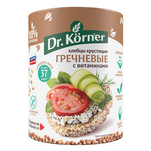 

Хлебцы хрустящие Dr. Korner Гречневые с витаминами 100 г, 2 шт