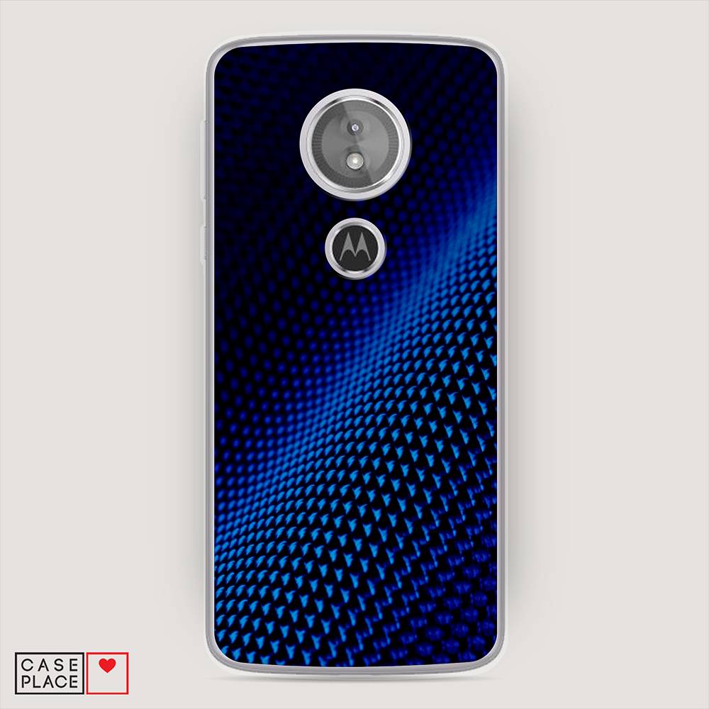 фото Силиконовый чехол "синий карбон" на motorola moto g6 play awog