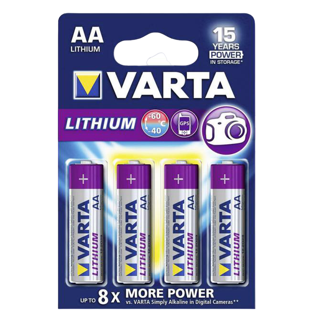 Батарейка VARTA PROFESSIONAL LITHIUM литиевые 1.5 В AA FR6 4 штуки