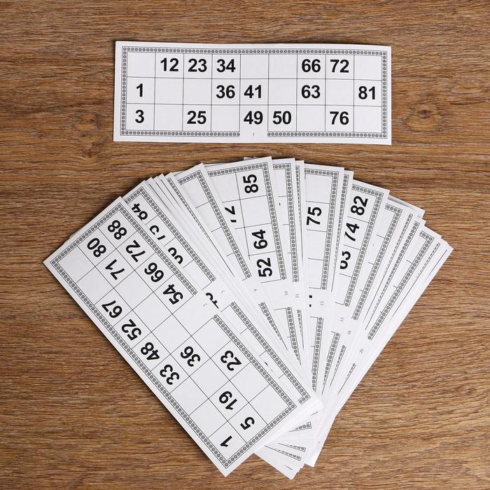 Карточки игровые для лото (набор 25 шт), 22х8 см набор пиши стирай учу и пишу цифры карточки с цифрами и картинками маркер