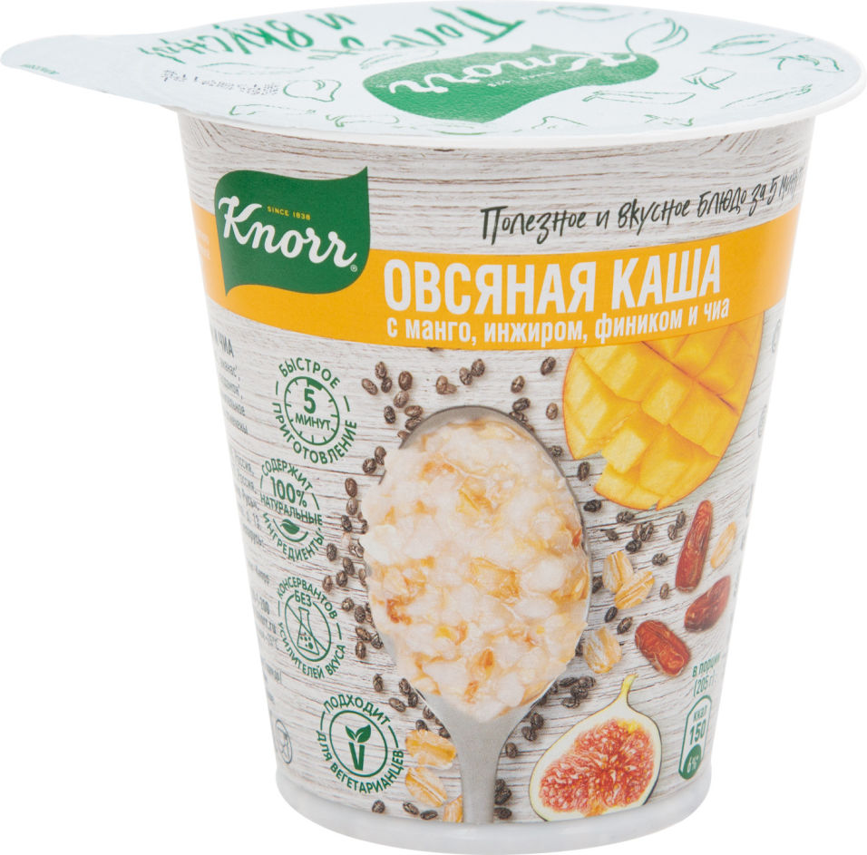 

Каша Knorr Овсяная с Манго Инжиром Финиками и чиа 45г