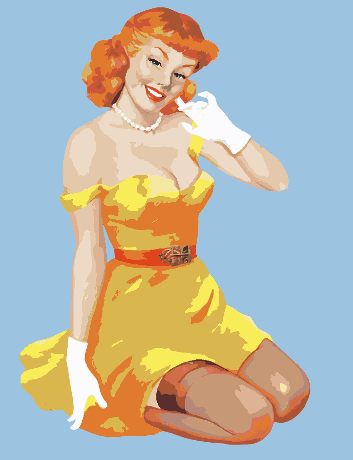 

Картина по номерам Красиво Красим Рыжая пин-ап девушка, 70 х 80 см, Рыжая пин-ап девушка