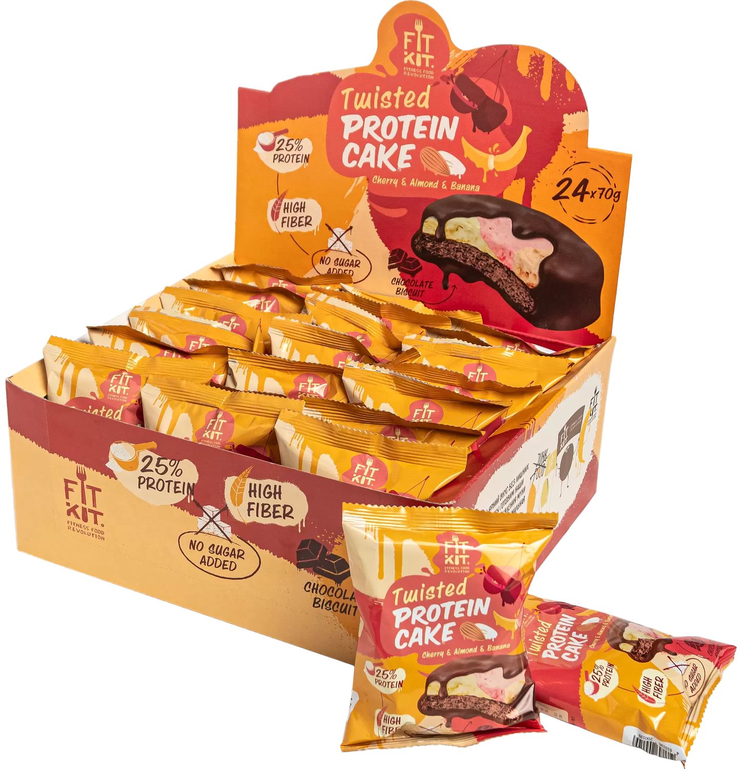 

Протеиновое печенье Fit Kit, DONUT, 8х100г Клубника-банан